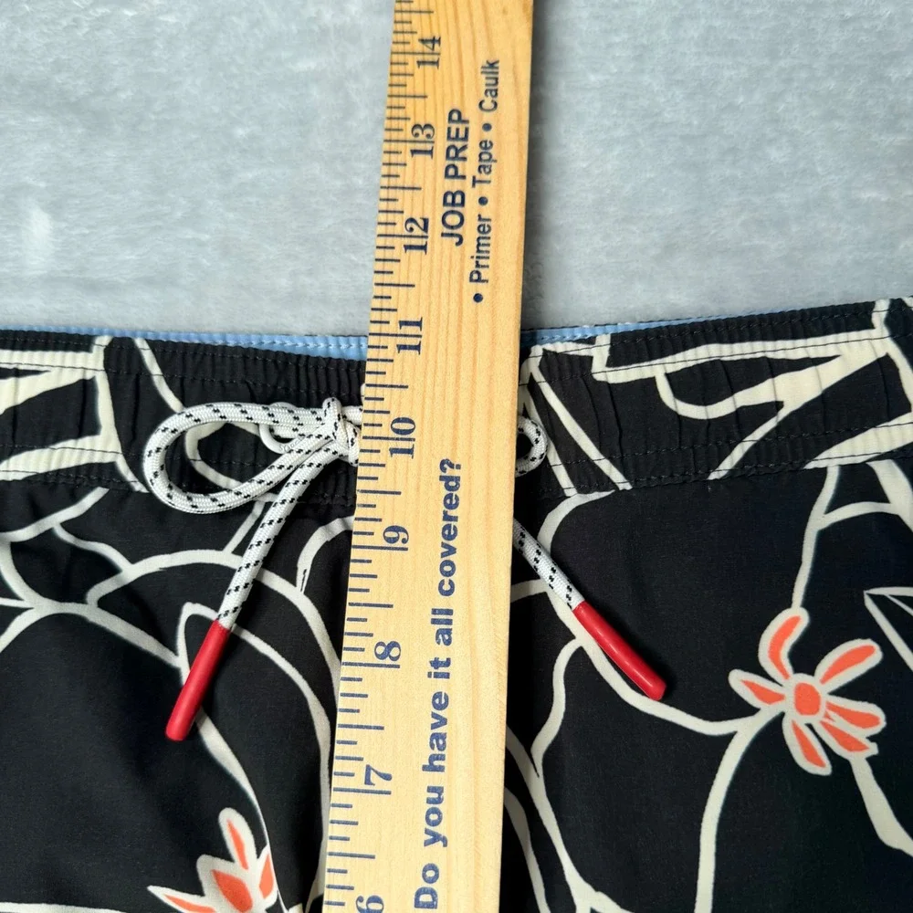 Bonobos Mens M Riviera Recycled Swim Trunks Black Floral 7 Inch Inseam BSM10930N